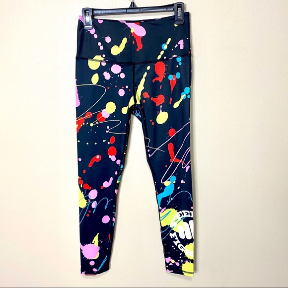 Feed Me Fight Me Pants - FEED ME FIGHT ME Paint Splatter Athletic Leggings